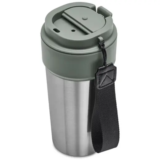 Kooshty Amigo Stainless Steel & Plastic Double-Wall Tumbler Moss Green Open